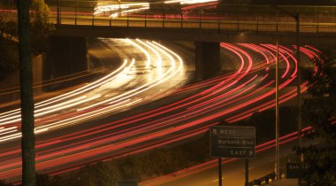 Interstate 5 Freeway at Night clipart
