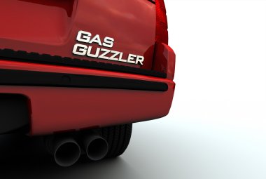 Gas Guzzler Emblem on SUV clipart