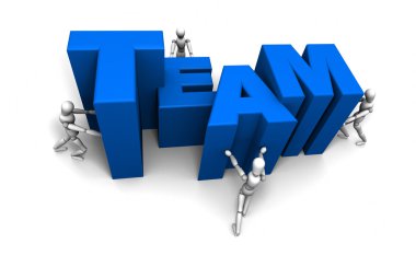 Pushing Together TEAM Blue clipart