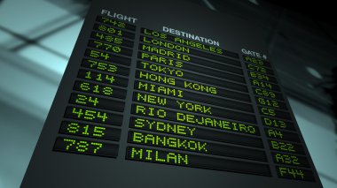 Airport Flight Information Board clipart