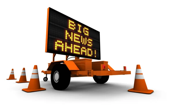 Big News! - Construction Sign Message — Stock Photo, Image