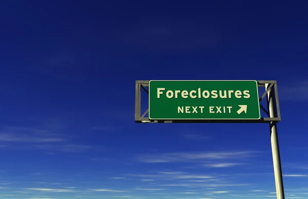 "Foreclosures" autópálya Exit jel — Stock Fotó