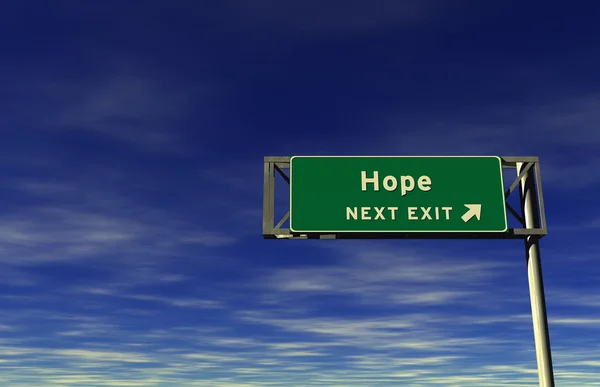 Esperança, sinal de saída da auto-estrada — Fotografia de Stock