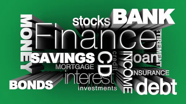 Financiële woorden 3d — Stockfoto