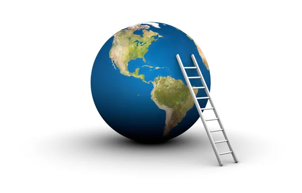 Ladder naar de top van de wereld — Stockfoto