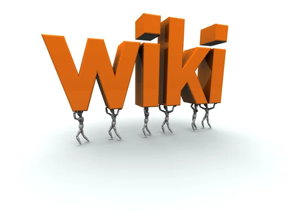 Team av redovisade ordet "wiki" — Stockfoto