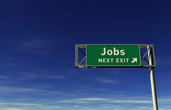 Jobs Freeway Exit Sign — Stock Photo, Image