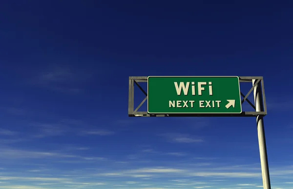 stock image WiFi Freeway Exit Sign