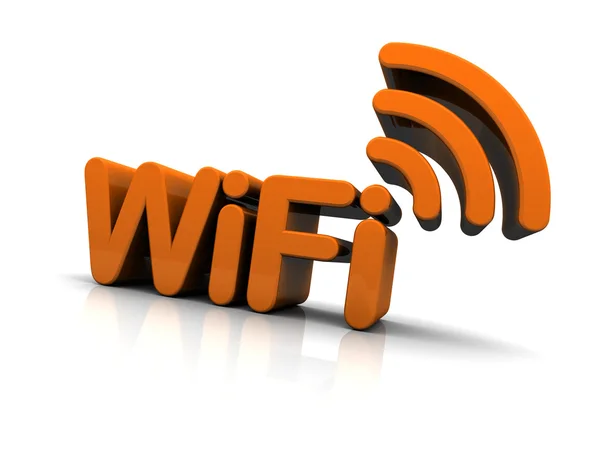Wifi-Text mit Antennensymbol — Stockfoto