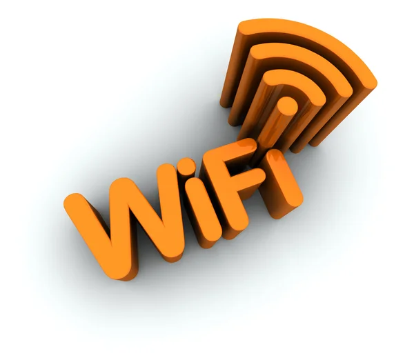 Teks WiFi dengan Ikon Antena — Stok Foto