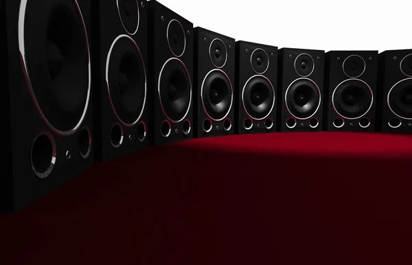 Massive Lautsprecherwand — Stockfoto