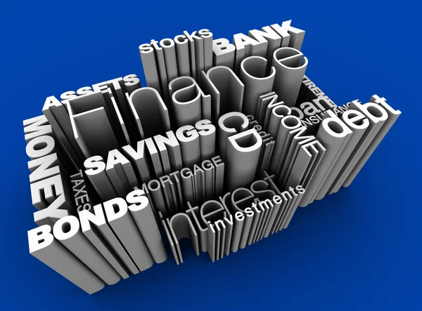 stock image Financial Words 3D Blue