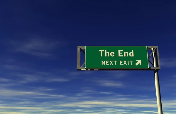 The End - Segno uscita autostrada — Foto Stock