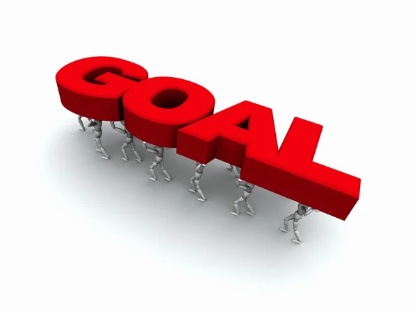Carrying the Word 'GOAL' Red — Stock Photo, Image