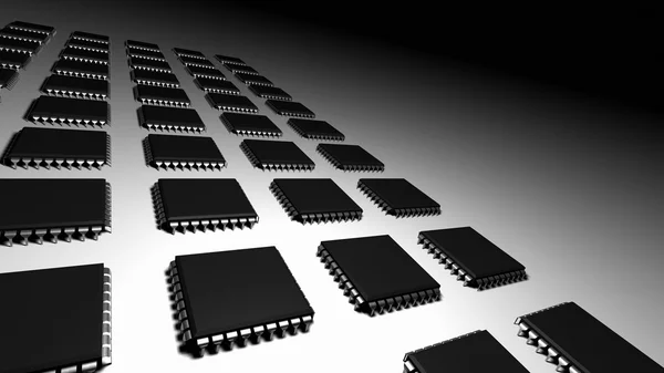 Computer Processors CPUs 3D — Stock Photo, Image