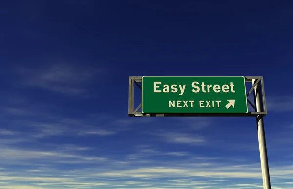 Señal de salida de la autopista Easy Street — Foto de Stock