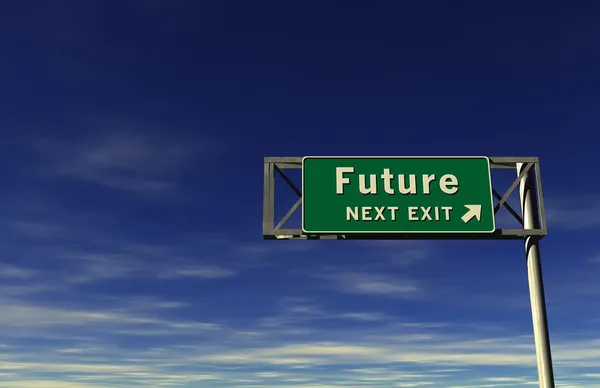 未来-高速公路出口标志 — 图库照片