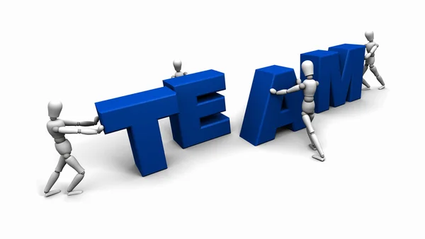 Pushing Together the Word 'TEAM' — Stock Photo, Image