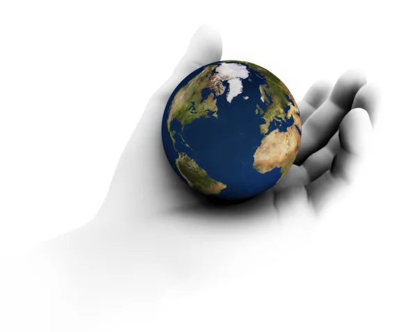 Holding the Earth In Hand — Stock Photo, Image