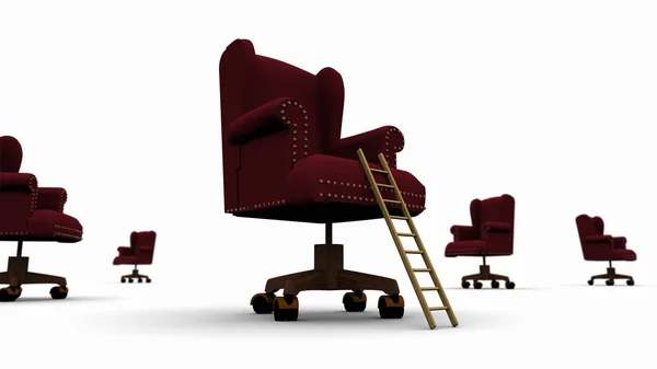 Escalera corporativa + silla ejecutiva — Foto de Stock
