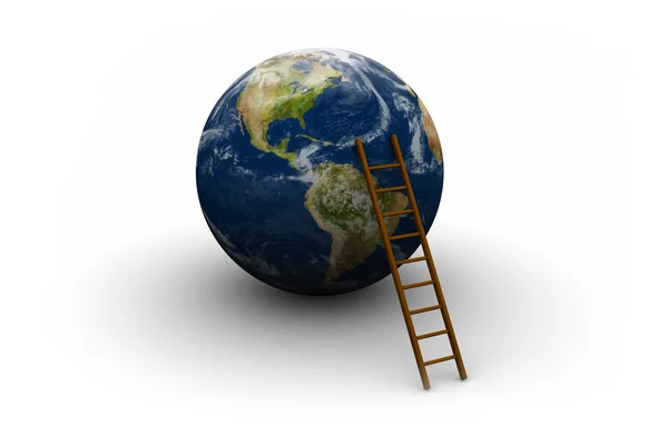 Earth and Ladder — Stock Photo, Image