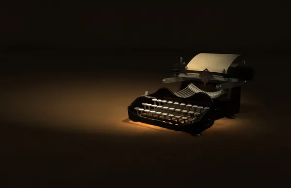 Starožitný psací stroj 3d ilustrace — Stock fotografie