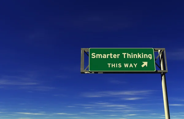 Smarter Thinking - Freeway Exit Sign — Stock Photo, Image