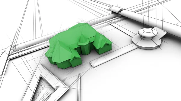 设计一个绿色的房子 免版税图库照片