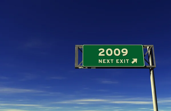 高速公路退出迹象 2009 年 图库照片