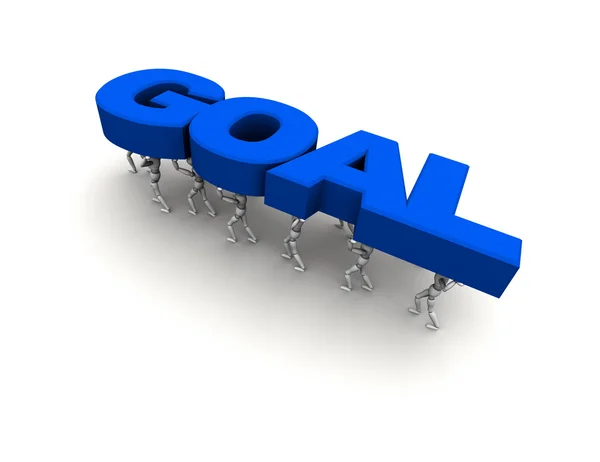 Team of Carrying the Word 'GOAL' Blue — Stock Photo, Image