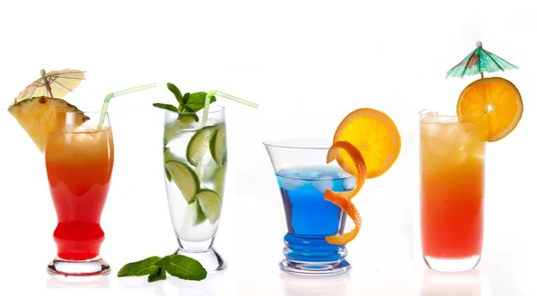 Different cocktails on white background — Stock Photo, Image