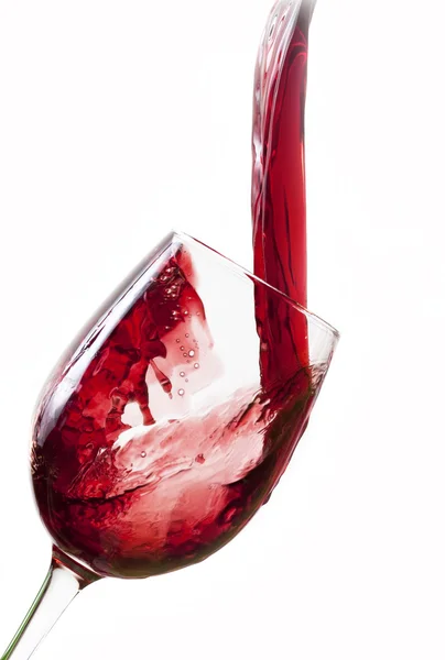 Vörösbor öntése üvegbe — Stock Fotó