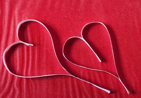 Dwa Walentynki papieru serca — Zdjęcie stockowe