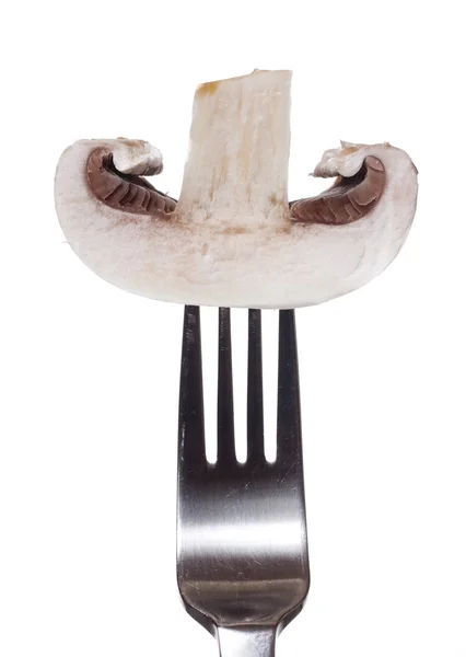 Paddestoel op een vork — Stockfoto