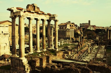 Vintage kartpostal ile foro romano