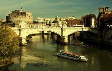 Vintage kartpostal ile kale Sant' Angelo