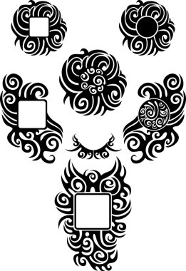 Tribal black tattoos set 2 clipart