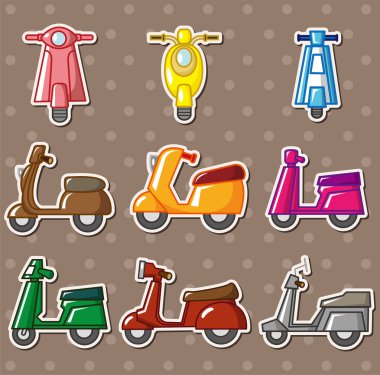 cartoon motorcycle stickers clipart