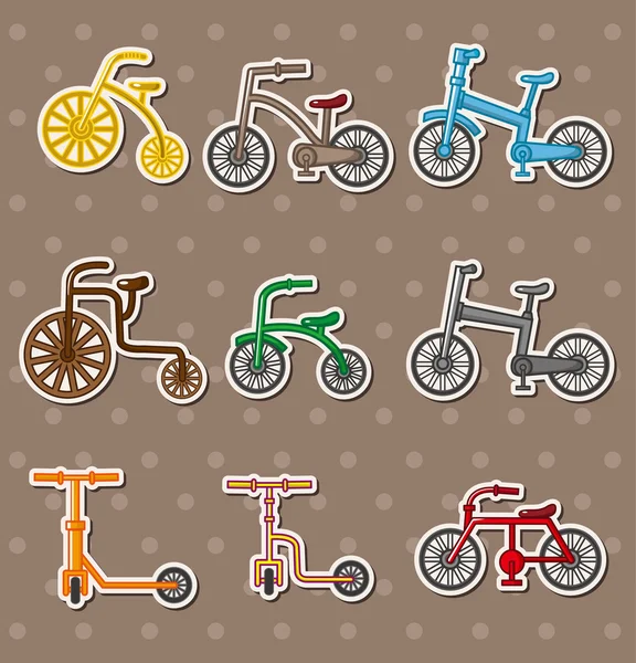 Cartoon bicycle klistermärken — Stock vektor