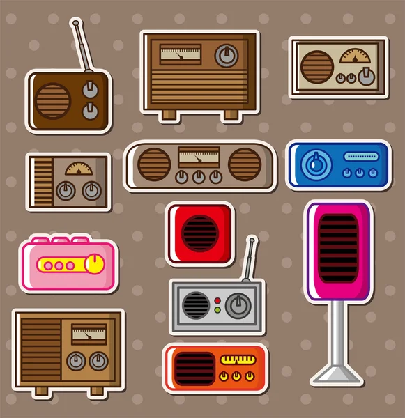 Ραδιόφωνο αυτοκόλλητα — Διανυσματικό Αρχείο