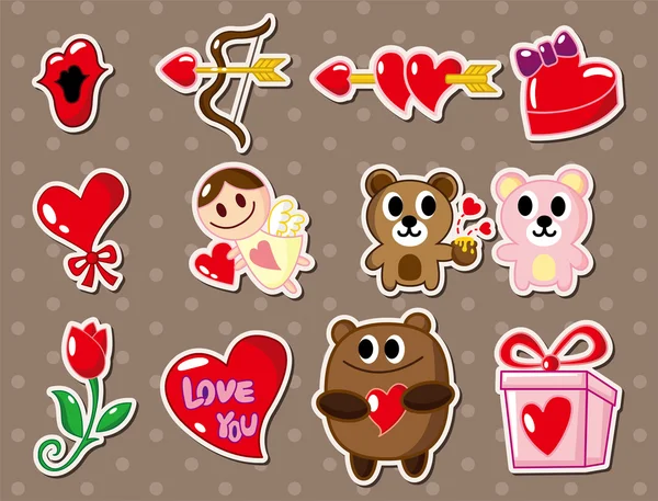 Liefde stickers — Stockvector