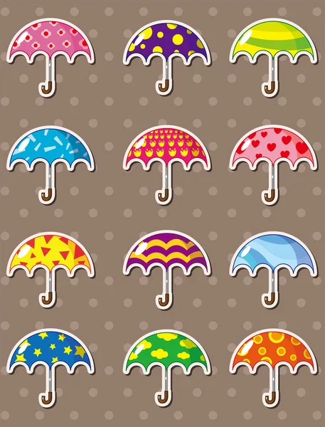 Aufkleber mit Regenschirm — Stockvektor