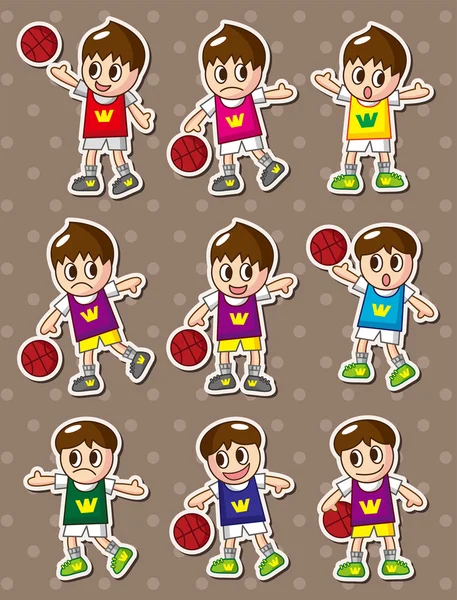 动漫篮球球员贴纸 — 图库矢量图片