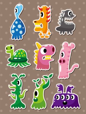 Doodle monster stickers clipart