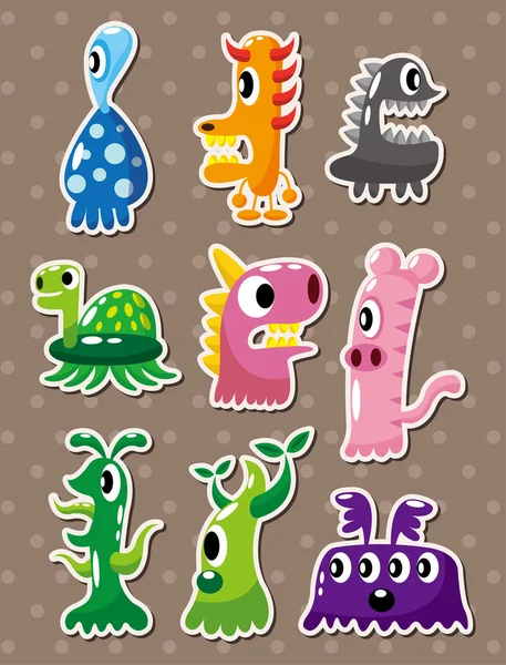 Doodle monster stickers — Stockvector