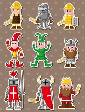 cartoon medieval stickers clipart