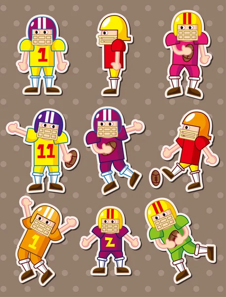 Football player stickers — Stock Vector