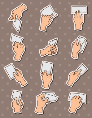 hand card stickers clipart