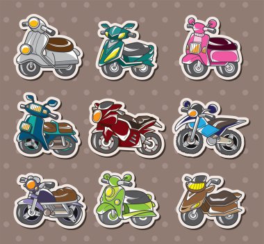 cartoon motorcycle stickers clipart