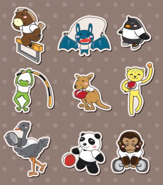 animal sport stickers clipart